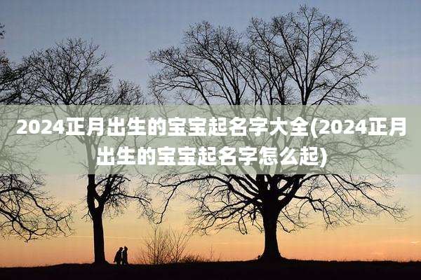 2024正月出生的宝宝起名字大全(2024正月出生的宝宝起名字怎么起)