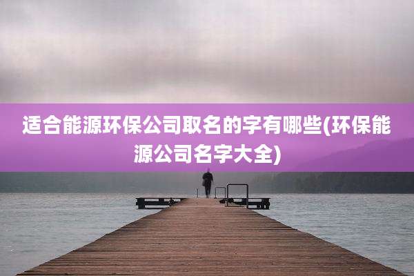 适合能源环保公司取名的字有哪些(环保能源公司名字大全)