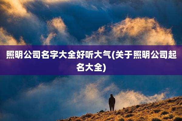 照明公司名字大全好听大气(关于照明公司起名大全)