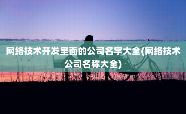 网络技术开发里面的公司名字大全(网络技术公司名称大全)