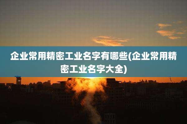 企业常用精密工业名字有哪些(企业常用精密工业名字大全)