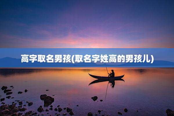 高字取名男孩(取名字姓高的男孩儿)