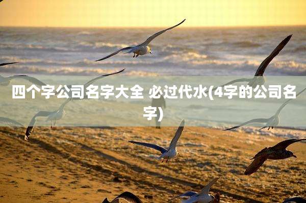 四个字公司名字大全 必过代水(4字的公司名字)