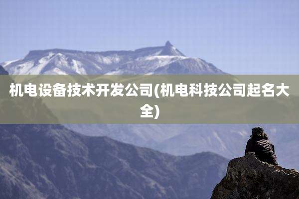 机电设备技术开发公司(机电科技公司起名大全)