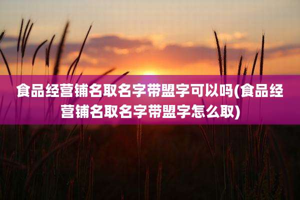 食品经营铺名取名字带盟字可以吗(食品经营铺名取名字带盟字怎么取)