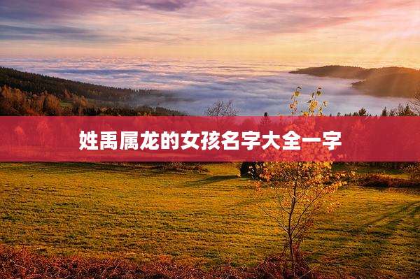 姓禹属龙的女孩名字大全一字