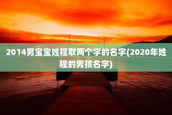 2014男宝宝姓程取两个字的名字(2020年姓程的男孩名字)