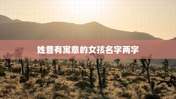 姓普有寓意的女孩名字两字