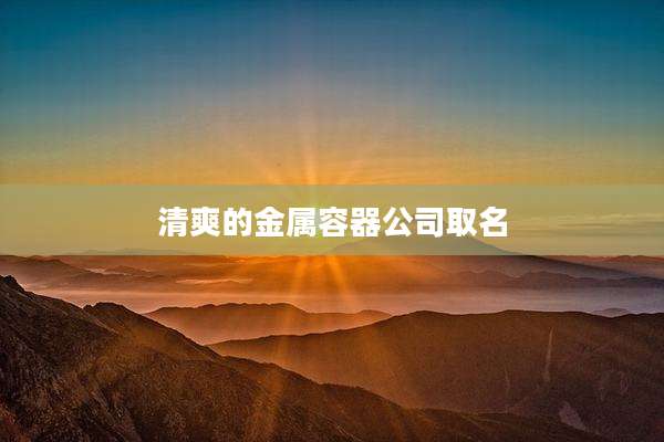 清爽的金属容器公司取名