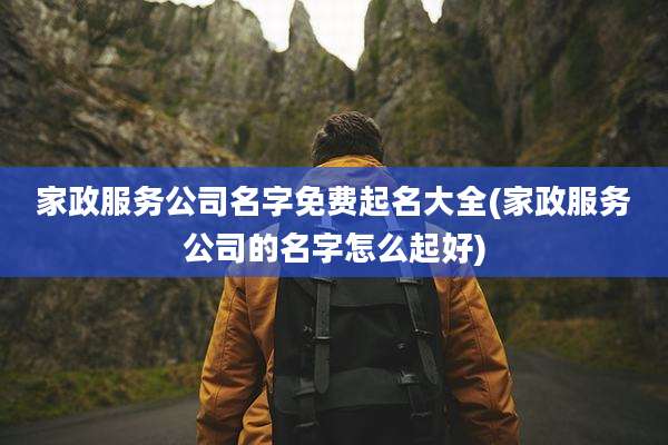 家政服务公司名字免费起名大全(家政服务公司的名字怎么起好)