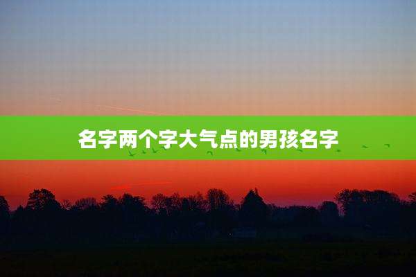 名字两个字大气点的男孩名字