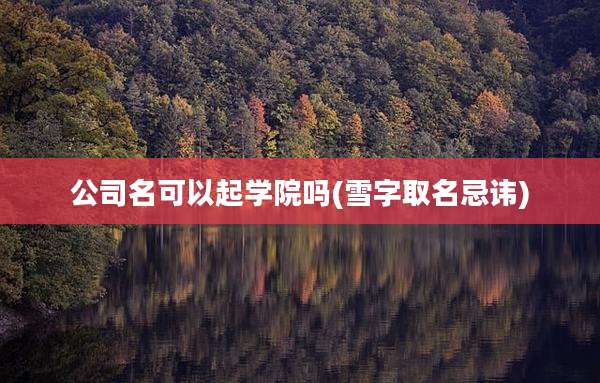 公司名可以起学院吗(雪字取名忌讳)