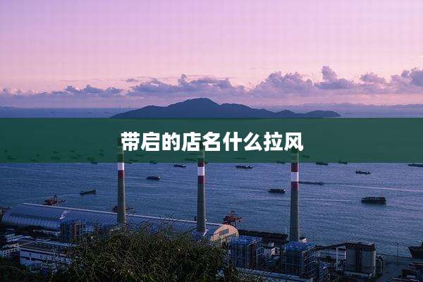 带启的店名什么拉风