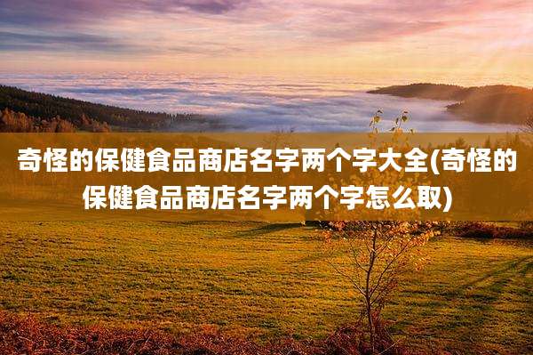 奇怪的保健食品商店名字两个字大全(奇怪的保健食品商店名字两个字怎么取)