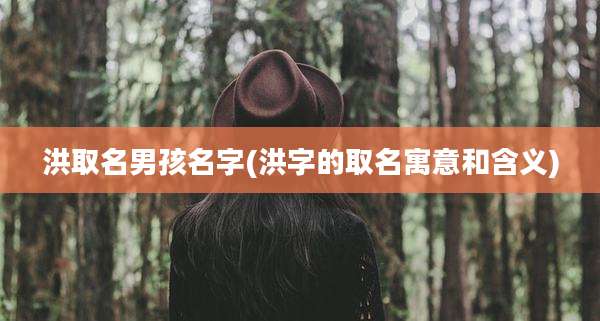 洪取名男孩名字(洪字的取名寓意和含义)