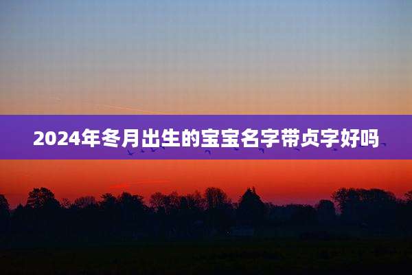 2024年冬月出生的宝宝名字带贞字好吗