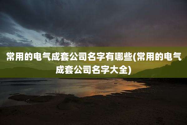 常用的电气成套公司名字有哪些(常用的电气成套公司名字大全)