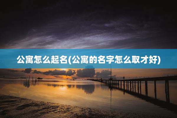 公寓怎么起名(公寓的名字怎么取才好)