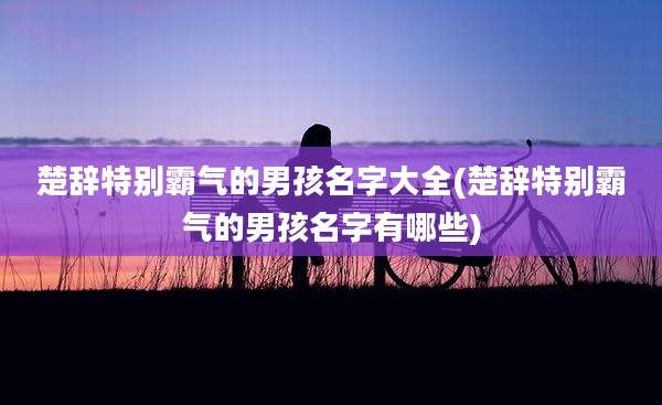 楚辞特别霸气的男孩名字大全(楚辞特别霸气的男孩名字有哪些)