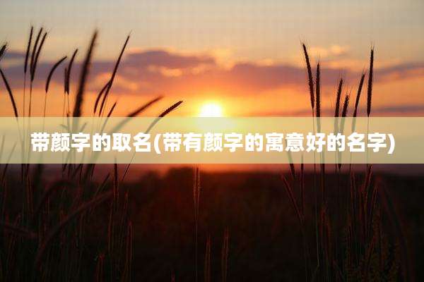 带颜字的取名(带有颜字的寓意好的名字)