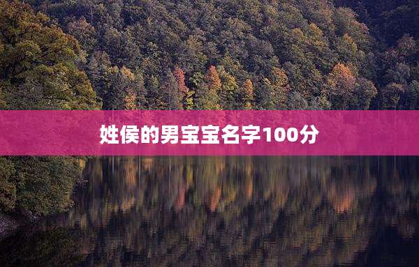 姓侯的男宝宝名字100分
