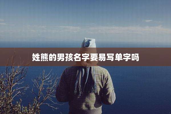 姓熊的男孩名字要易写单字吗