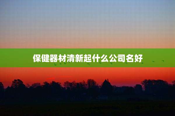 保健器材清新起什么公司名好