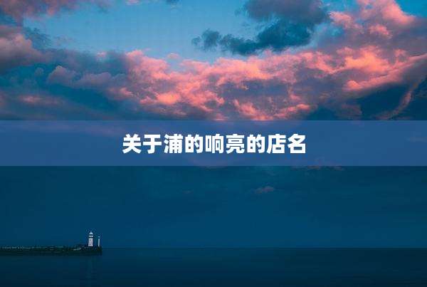 关于浦的响亮的店名
