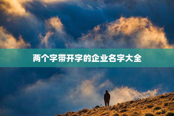 两个字带开字的企业名字大全