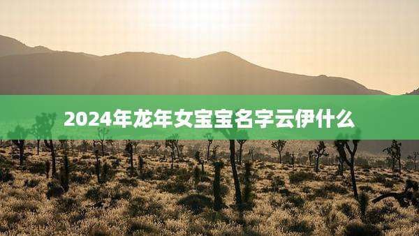 2024年龙年女宝宝名字云伊什么