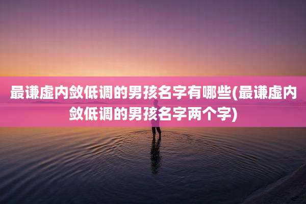最谦虚内敛低调的男孩名字有哪些(最谦虚内敛低调的男孩名字两个字)