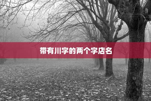 带有川字的两个字店名