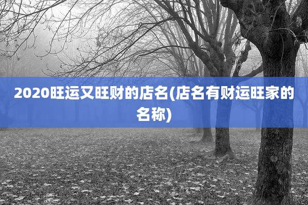 2020旺运又旺财的店名(店名有财运旺家的名称)
