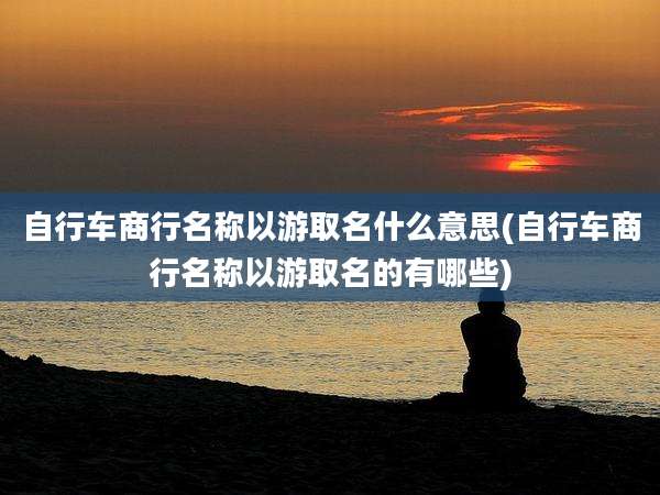 自行车商行名称以游取名什么意思(自行车商行名称以游取名的有哪些)