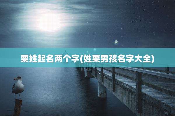 栗姓起名两个字(姓栗男孩名字大全)