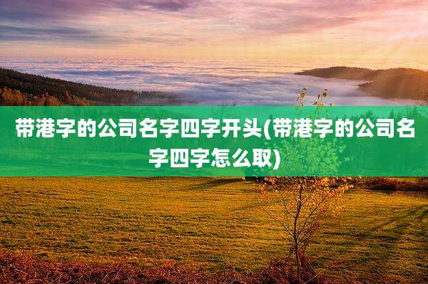 带港字的公司名字四字开头(带港字的公司名字四字怎么取)
