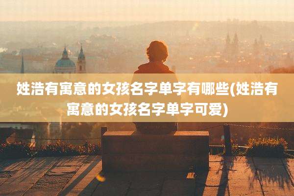 姓浩有寓意的女孩名字单字有哪些(姓浩有寓意的女孩名字单字可爱)