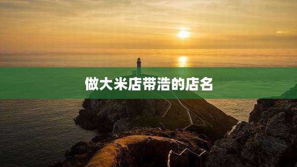 做大米店带浩的店名