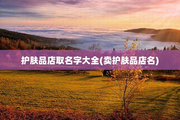 护肤品店取名字大全(卖护肤品店名)