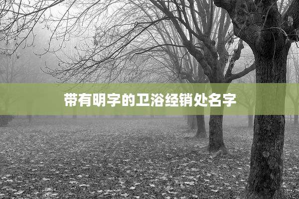 带有明字的卫浴经销处名字