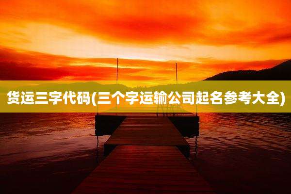 货运三字代码(三个字运输公司起名参考大全)