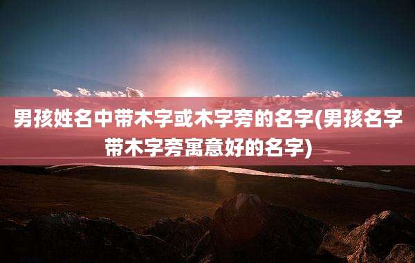 男孩姓名中带木字或木字旁的名字(男孩名字带木字旁寓意好的名字)