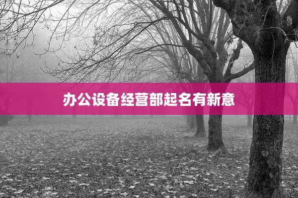 办公设备经营部起名有新意