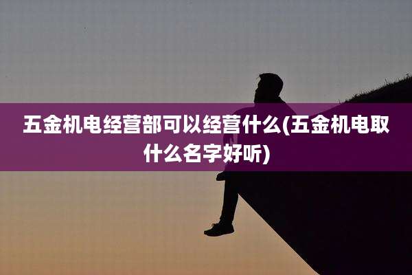 五金机电经营部可以经营什么(五金机电取什么名字好听)
