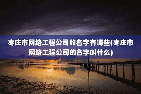 枣庄市网络工程公司的名字有哪些(枣庄市网络工程公司的名字叫什么)