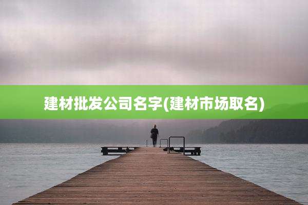 建材批发公司名字(建材市场取名)
