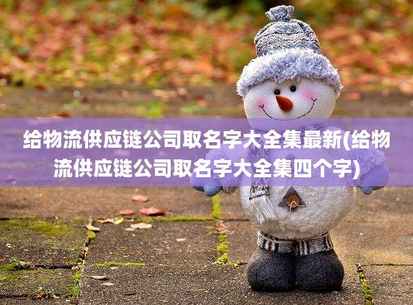 给物流供应链公司取名字大全集最新(给物流供应链公司取名字大全集四个字)