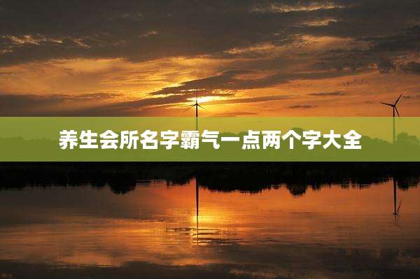 养生会所名字霸气一点两个字大全