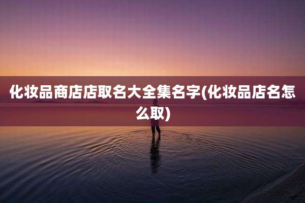 化妆品商店店取名大全集名字(化妆品店名怎么取)