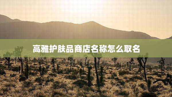 高雅护肤品商店名称怎么取名